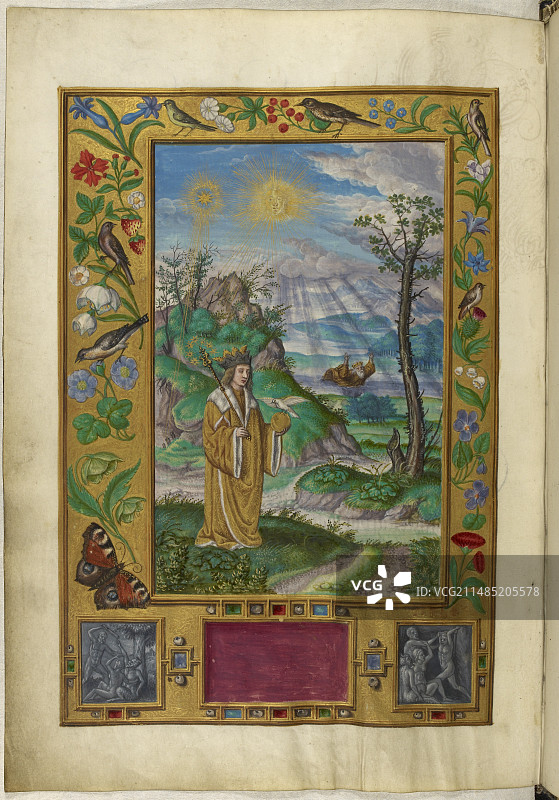 戴皇冠的人物与权杖和圆球图片素材