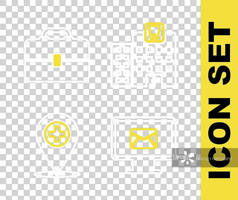 牙科诊所设备：显示器和信封图片素材