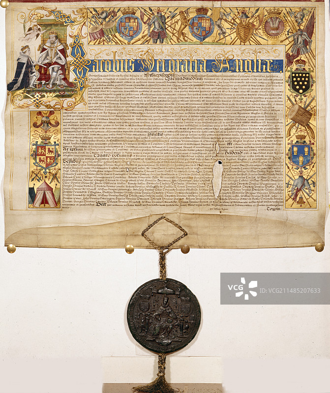 詹姆斯一世的专利证书图片素材