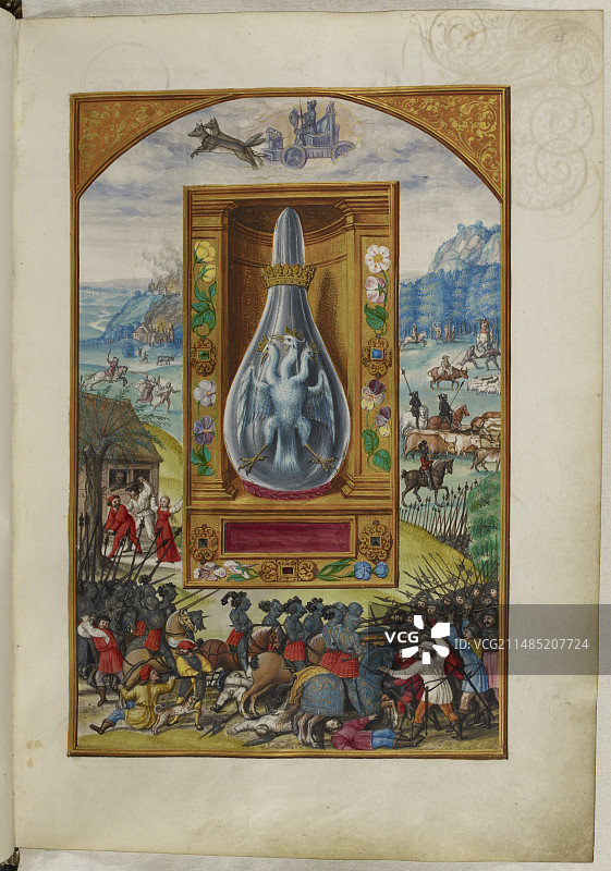 烧瓶中的三头鸟图片素材