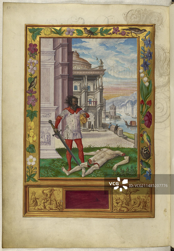 男子与被斩首的尸体图片素材