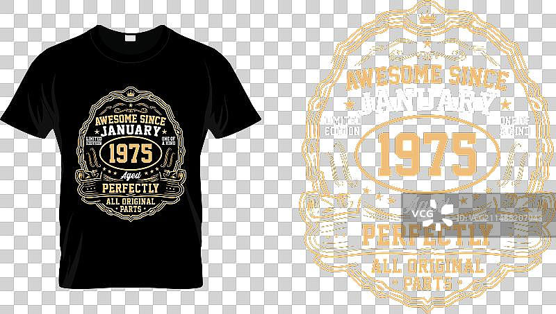 1975年1月复古生日礼物图片素材