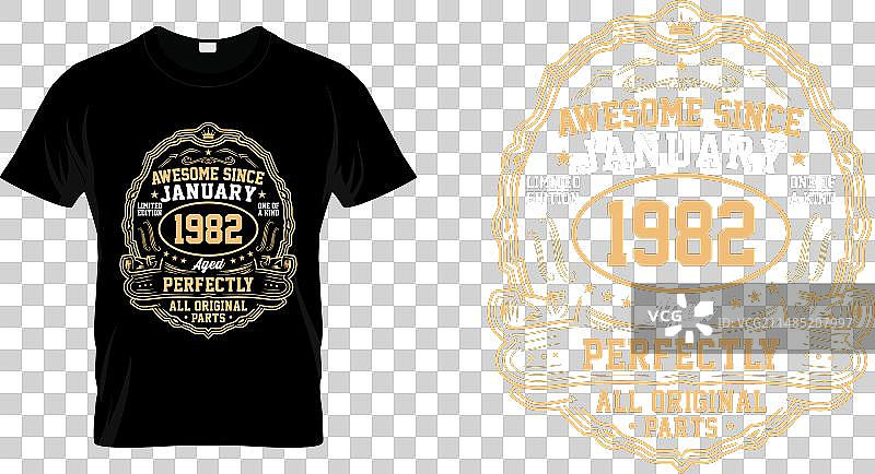 1982年1月复古生日礼物图片素材