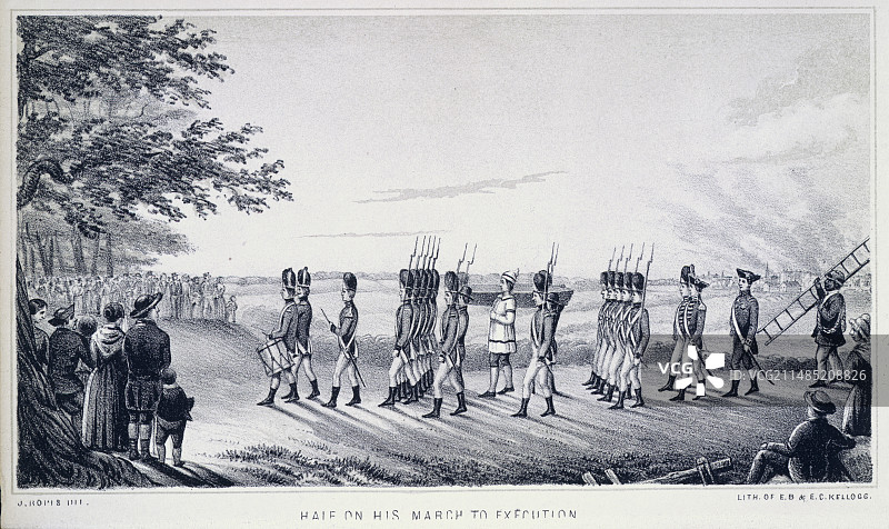 内森·黑尔赴刑场图片素材