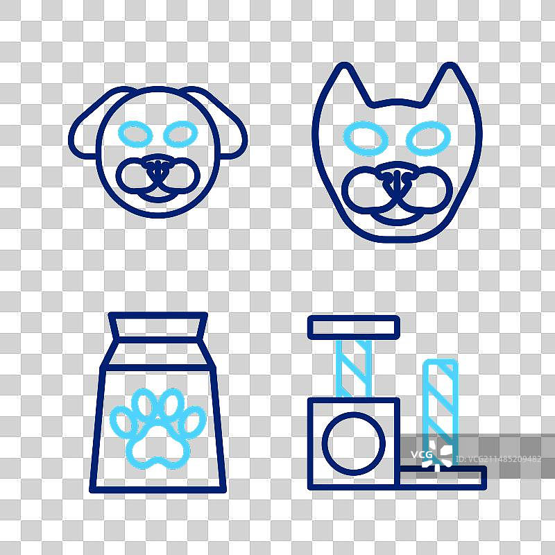 猫抓板宠物食品袋线条素材图片素材