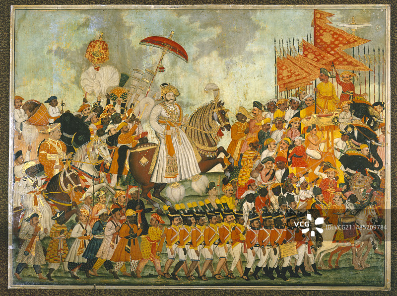 坦焦尔王公的游行队伍图片素材