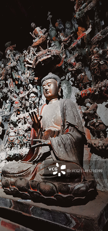 古代彩塑佛教图片素材