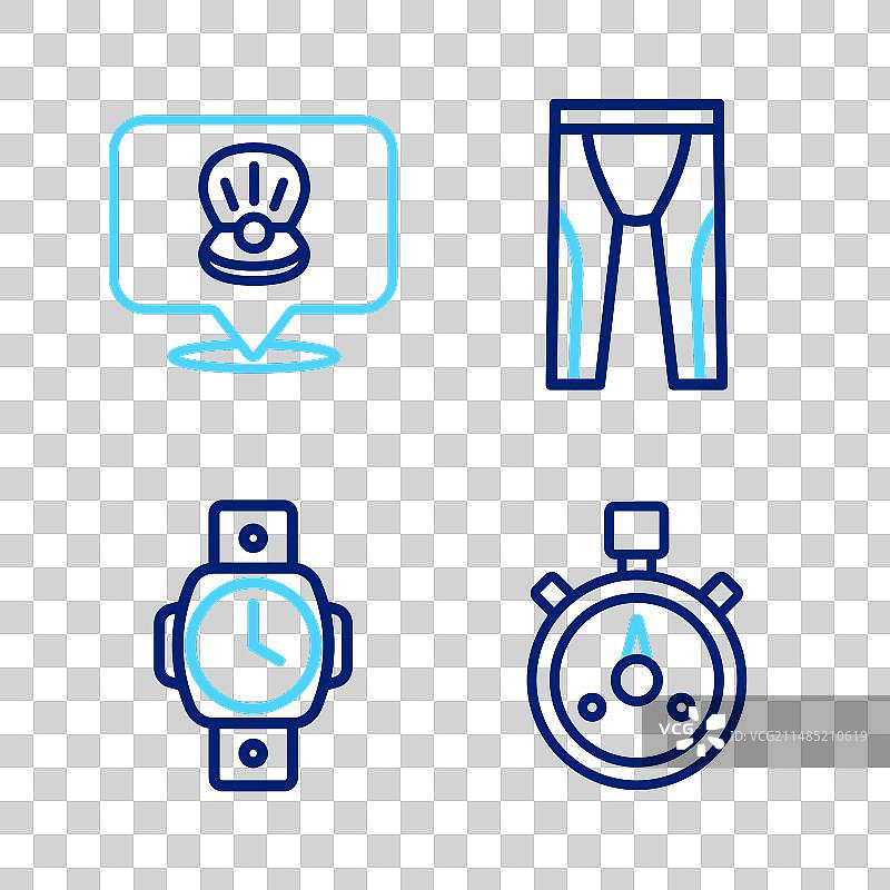 秒表潜水服水肺潜水线条图片素材