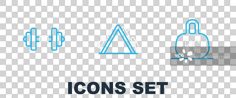 哑铃和金属架重量线条设计图片素材