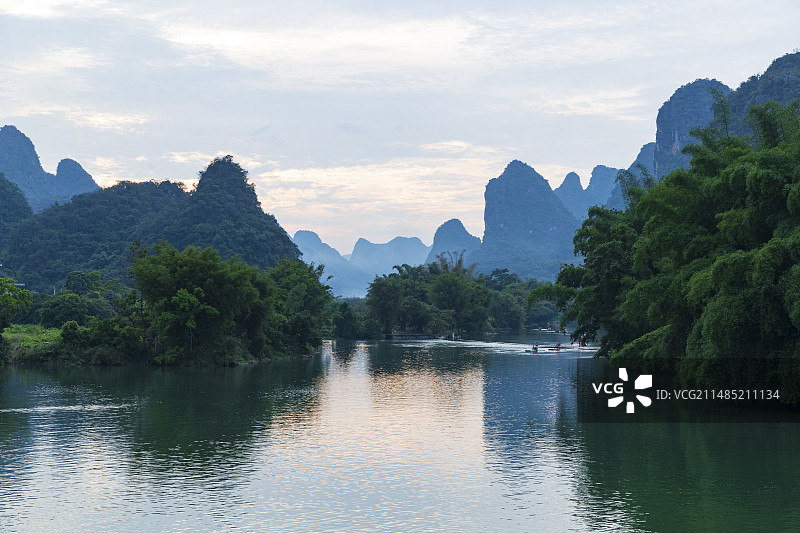 漓江遇龙河航拍图图片素材