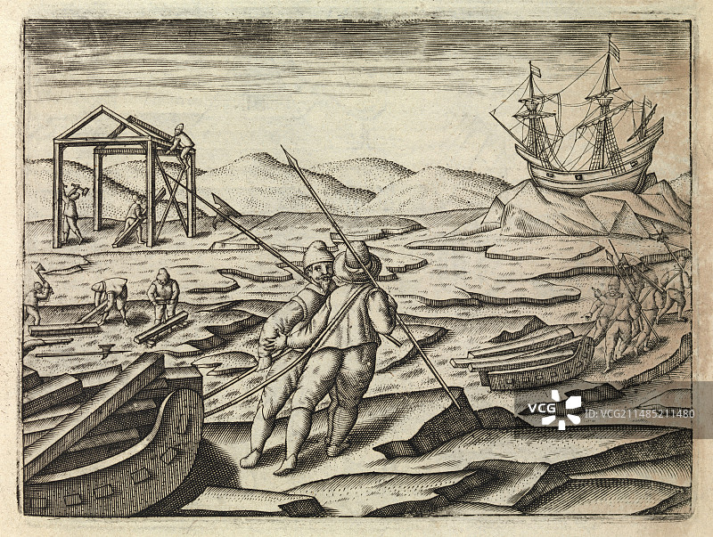荷兰东北北极探险，1596-7年图片素材