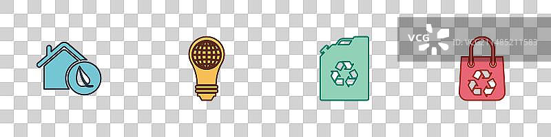 带有世界的环保房屋灯泡图片素材