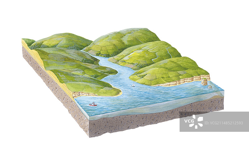 河流河口艺术作品图片素材