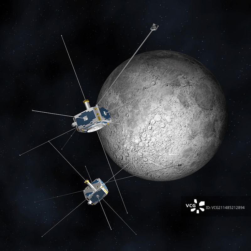 阿尔忒弥斯卫星与月球图片素材