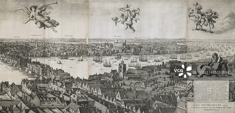 霍拉在1647年创作的伦敦全景图图片素材