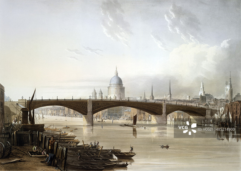 英国伦敦的绍斯沃克铁桥图片素材