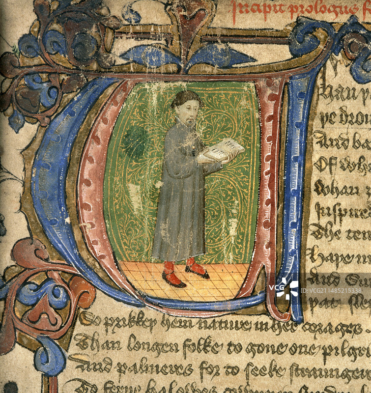 英国作家兼诗人杰弗里·乔叟图片素材