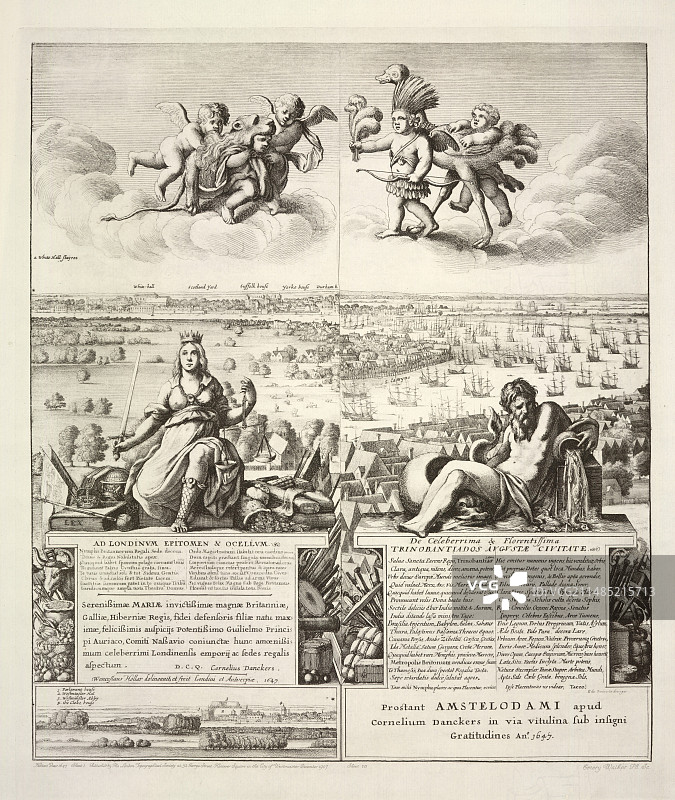 霍拉在1647年创作的伦敦全景图图片素材