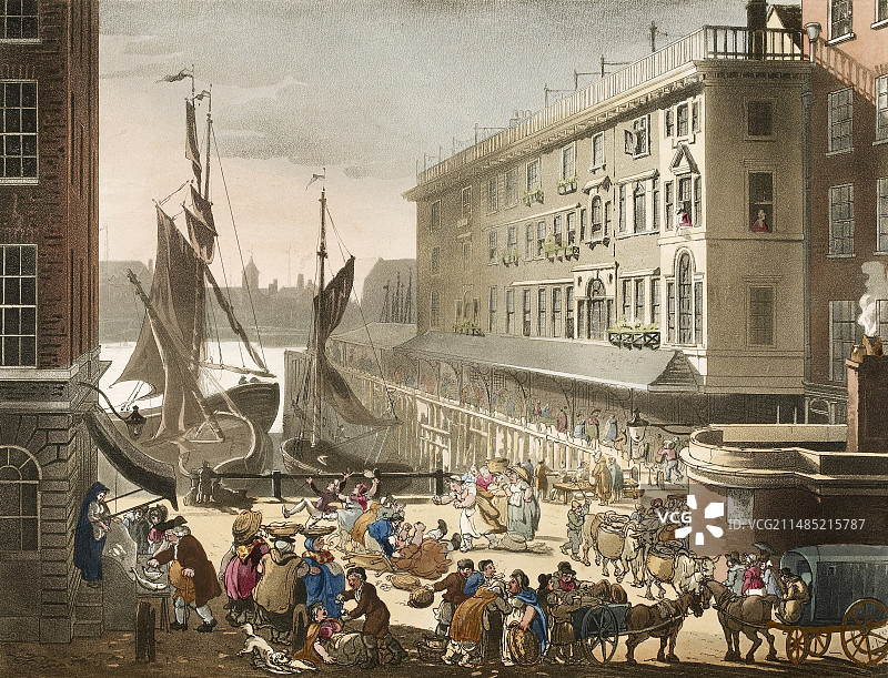 1808年的比林斯盖特鱼市场图片素材