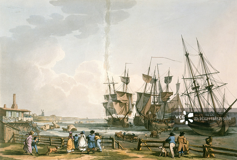 1801年马盖特游行和船只图片素材