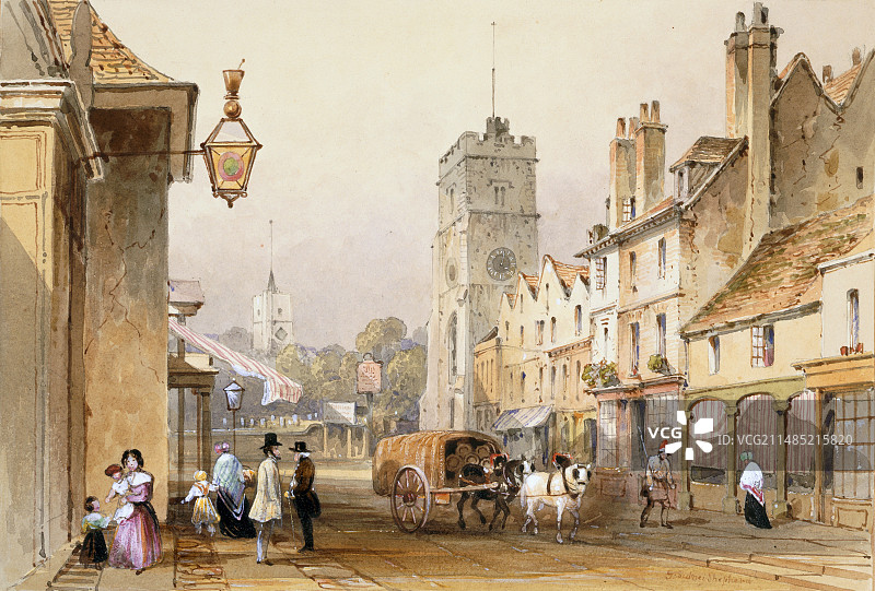 Putney High Street, 1837年图片素材