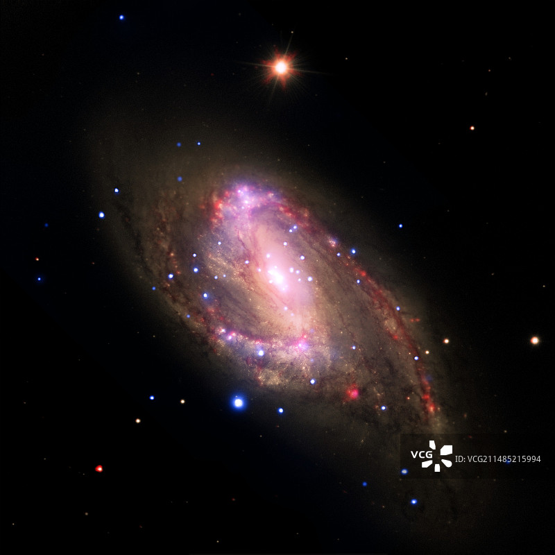 NGC 3627螺旋星系合成图像图片素材