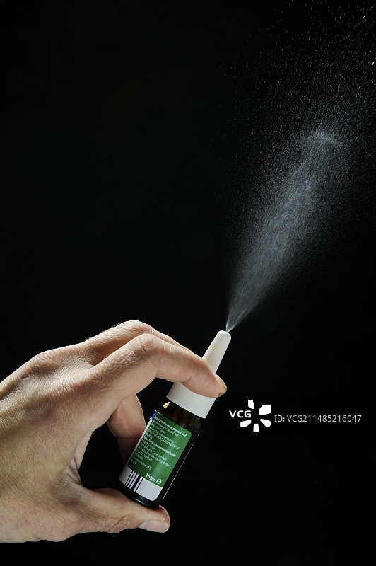 鼻腔喷雾器高速图像图片素材