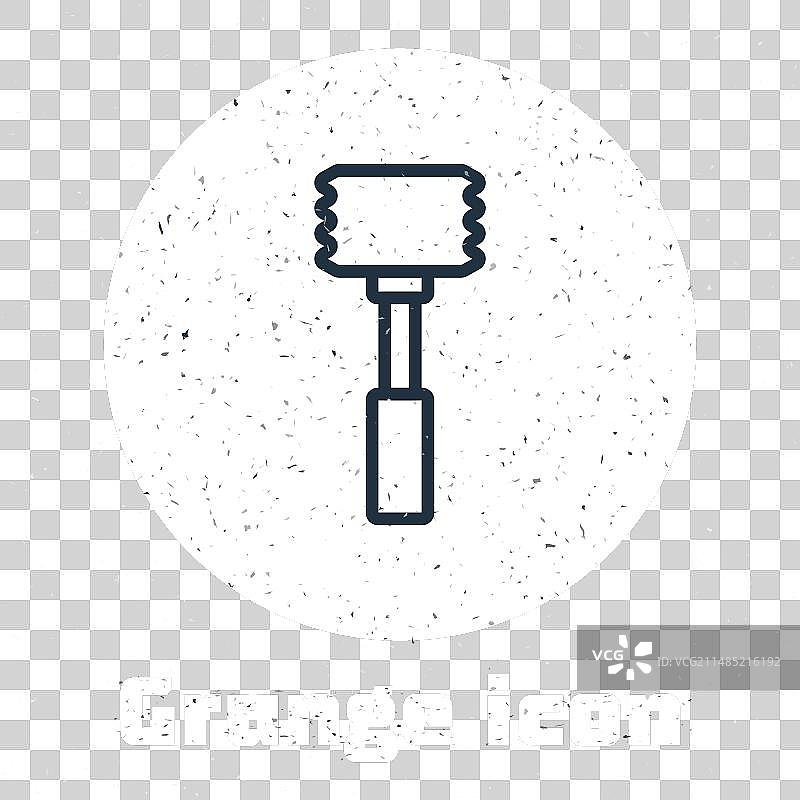 灰色背景的做旧风线条厨房锤子图标图片素材