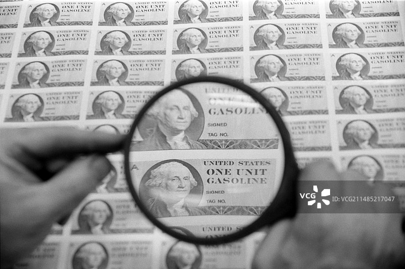 1974年汽油定量配给票图片素材