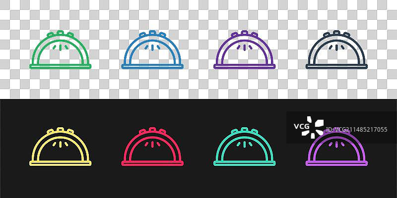 美甲灯图标黑色背景线条图片素材