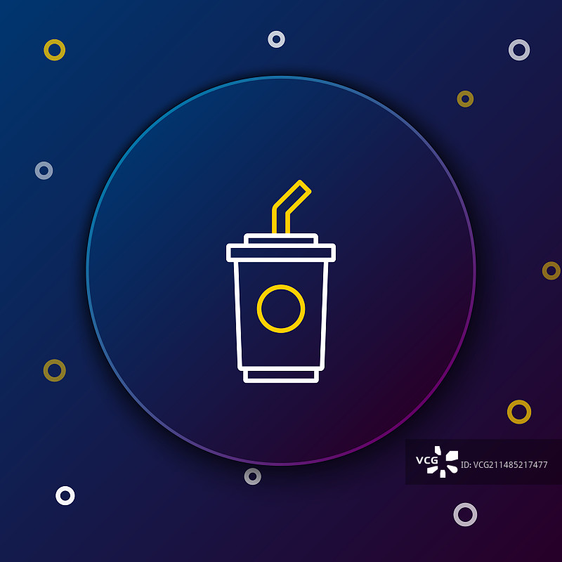 带吸管和水的纸杯图片素材