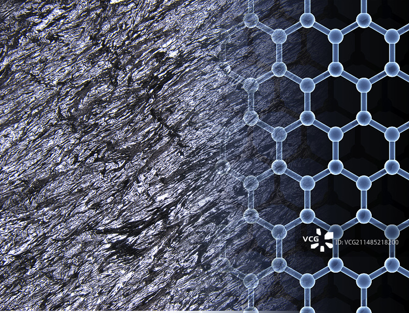 石墨矿物和石墨烯片图片素材