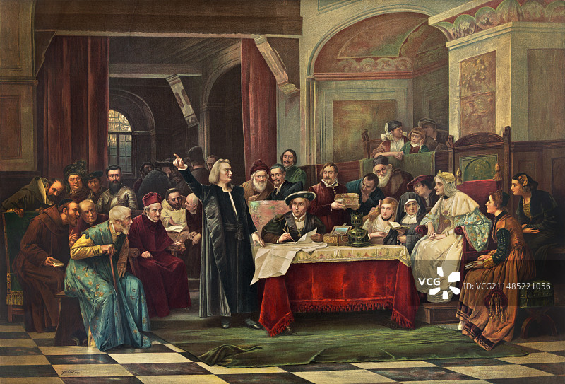 1486年5月，哥伦布在西班牙皇家宫廷图片素材