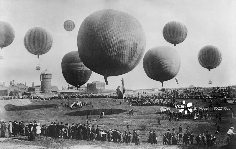 1908年柏林气球比赛图片素材