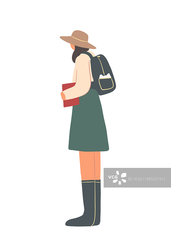 复古风人物插画图片素材