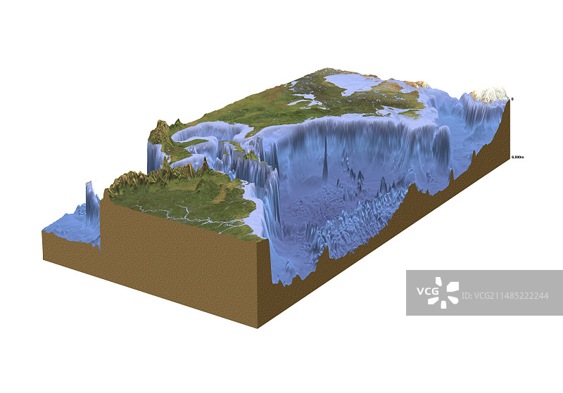 西北大西洋测深模型图片素材