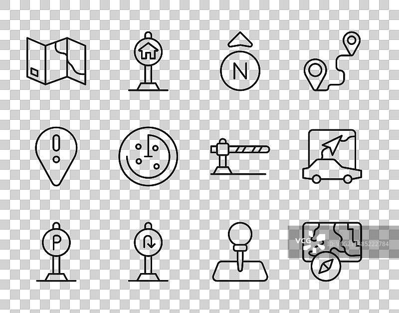 停车位城市地图导航指南针图标图片素材