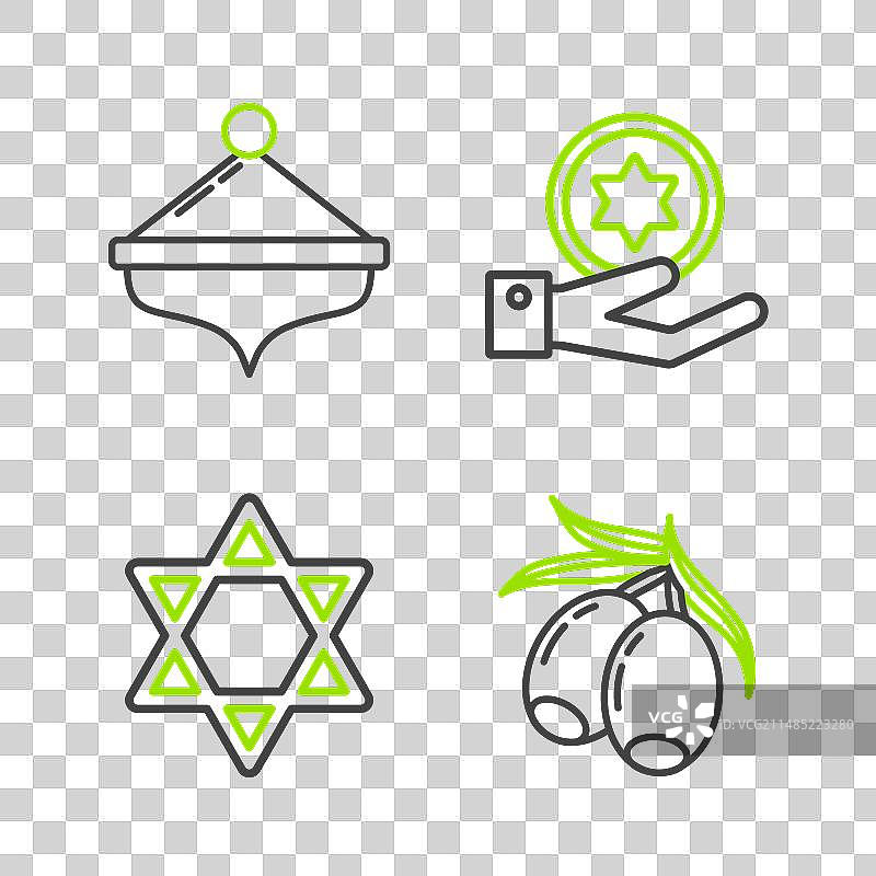 橄榄枝大卫之星犹太硬币图片素材