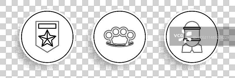 航空炸弹V形臂章和黄铜指节套图片素材