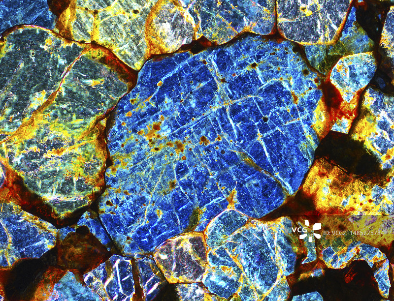 陨石NWA 6435的显微照片图片素材