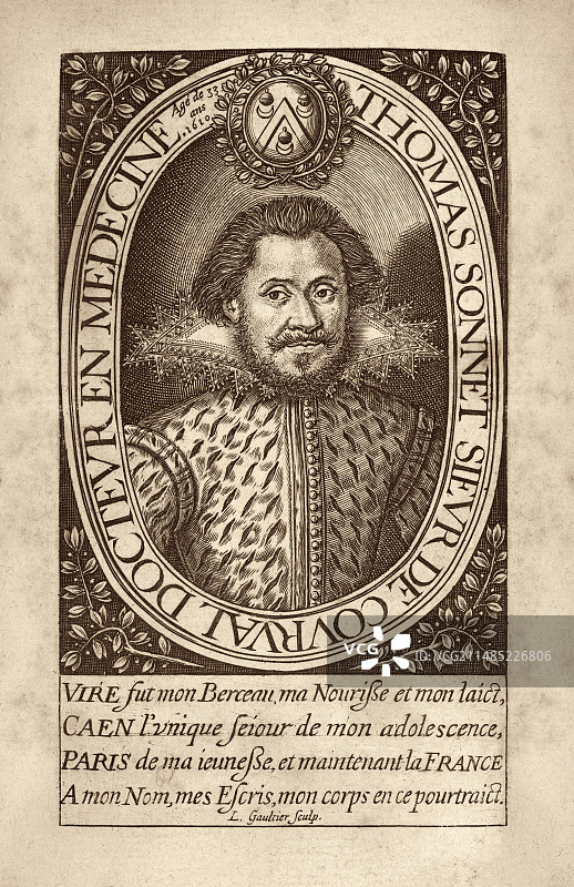 法国诗人托马斯·索内·德·库瓦尔图片素材