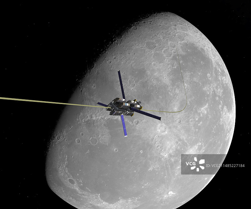 月球太空电梯上升艺术作品图片素材