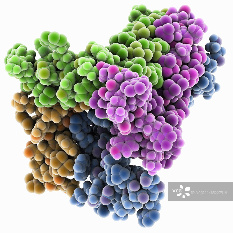 流感质子泵分子模型图片素材