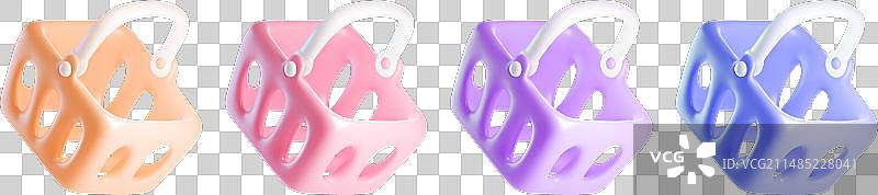 3D空置杂货店购物车渲染图片素材