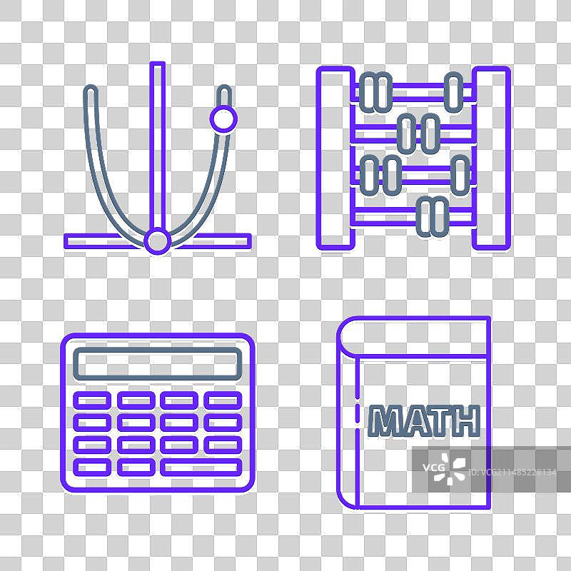 带有数学单词的书籍计算器图片素材