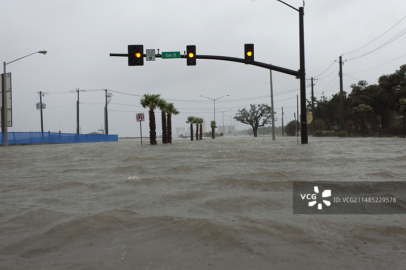 飓风艾萨克造成的洪水图片素材