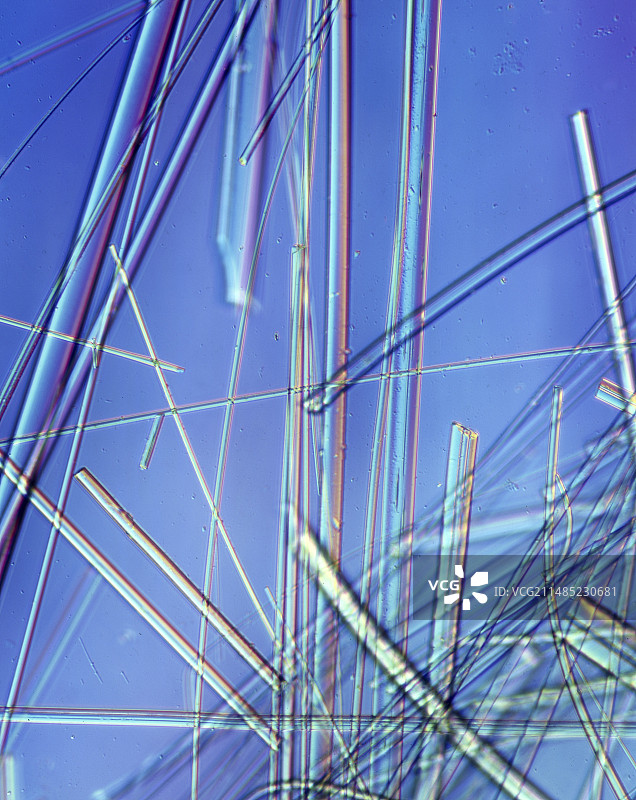 石棉纤维，光学显微照片图片素材