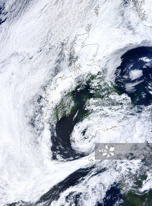 英国低气压卫星图像图片素材