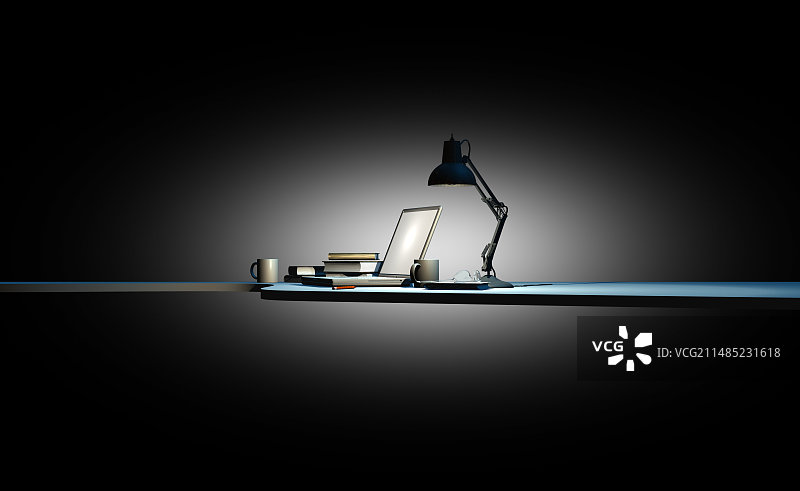 深夜工作概念艺术图片素材
