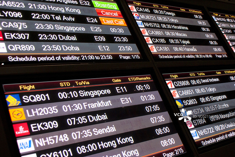 北京飞机离港航班显示屏图片素材